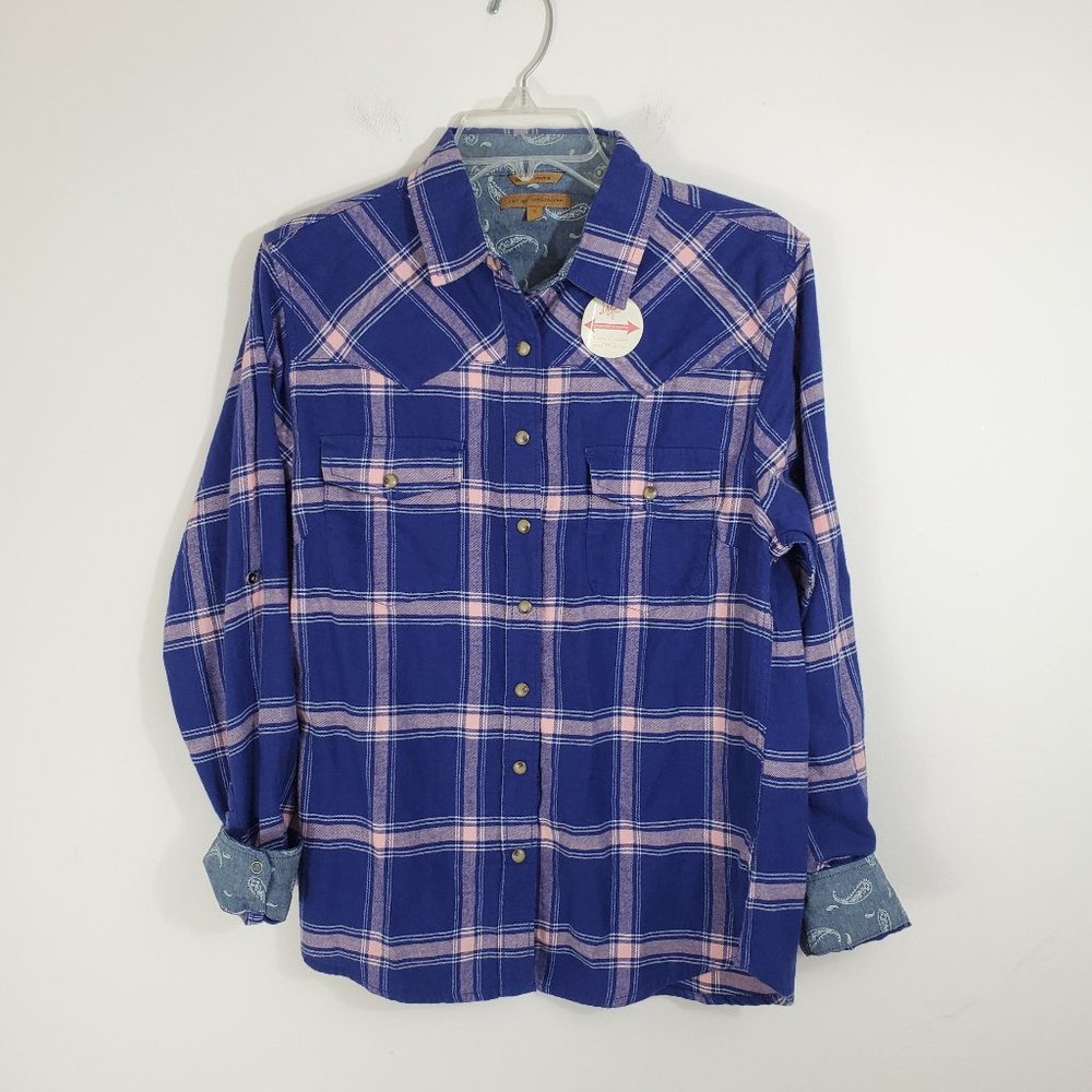 Jachs Girlfriend Plaid Flannel Snap Shirt - NWOT